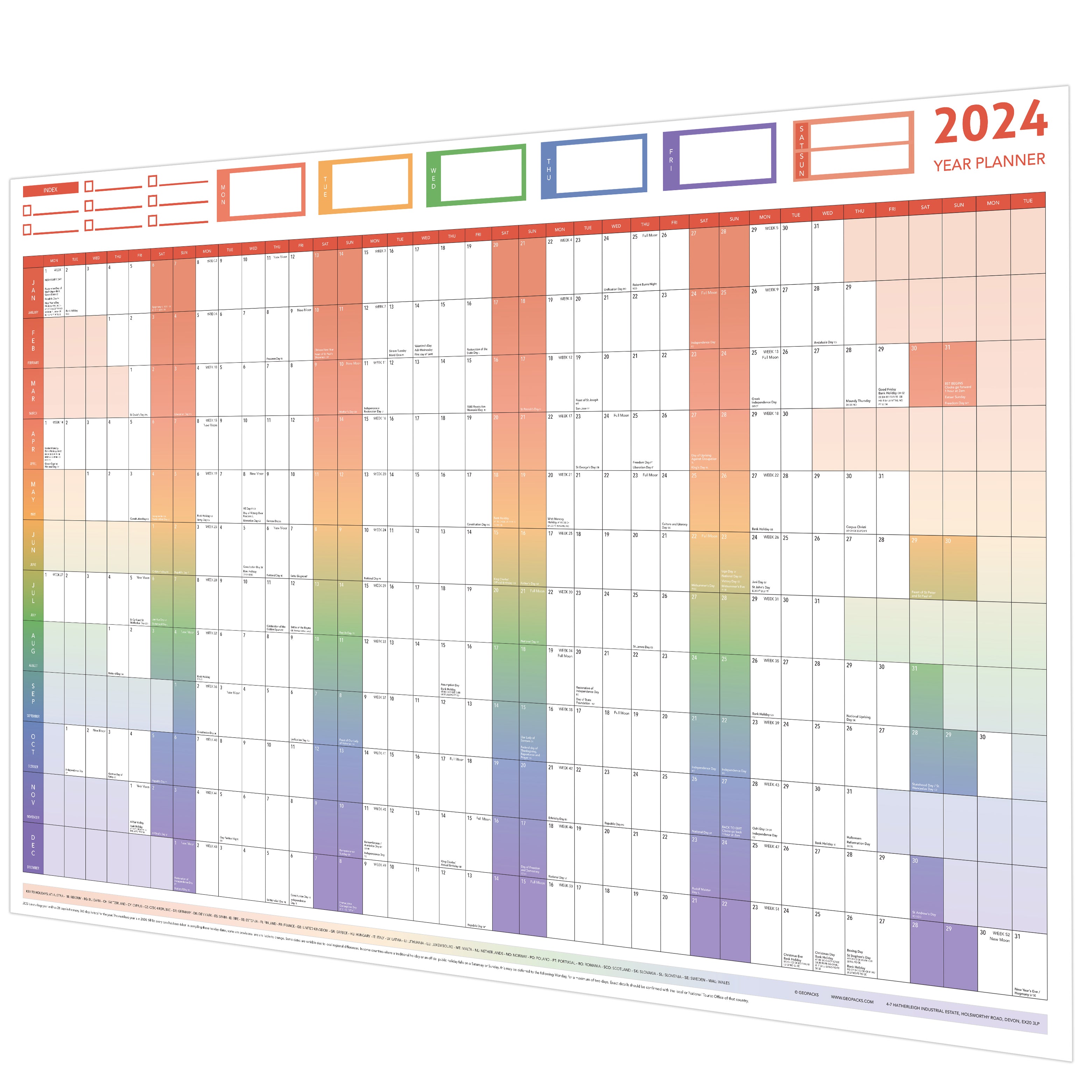 Year Planners Wall Planners Geopacks