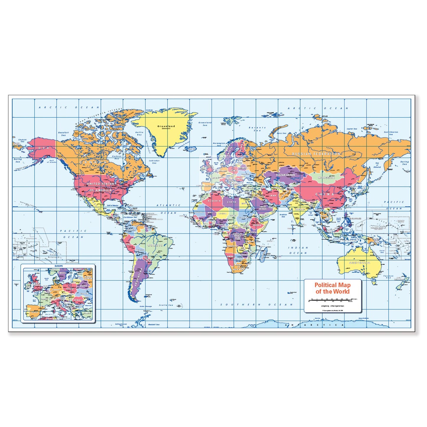 Colour Blind Friendly World Political Map