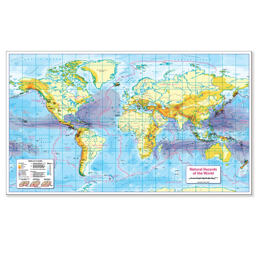 Natural Hazards of the World Map - Colour Blind Friendly