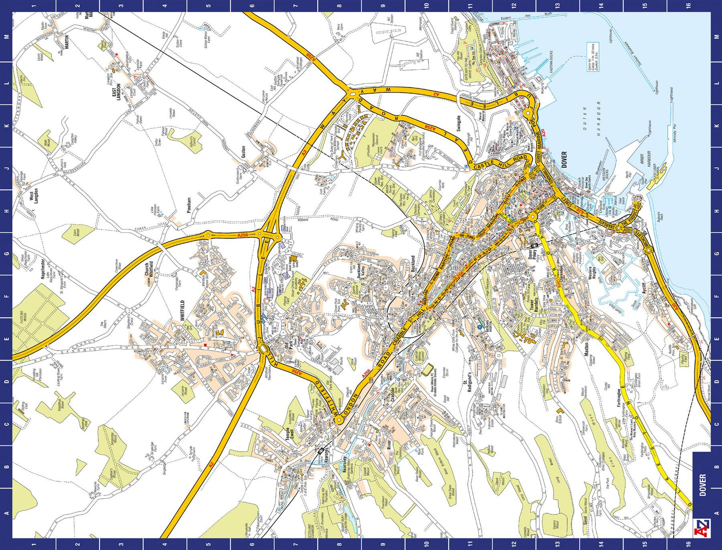 A to Z Map of  Dover 1000 Piece Jigsaw