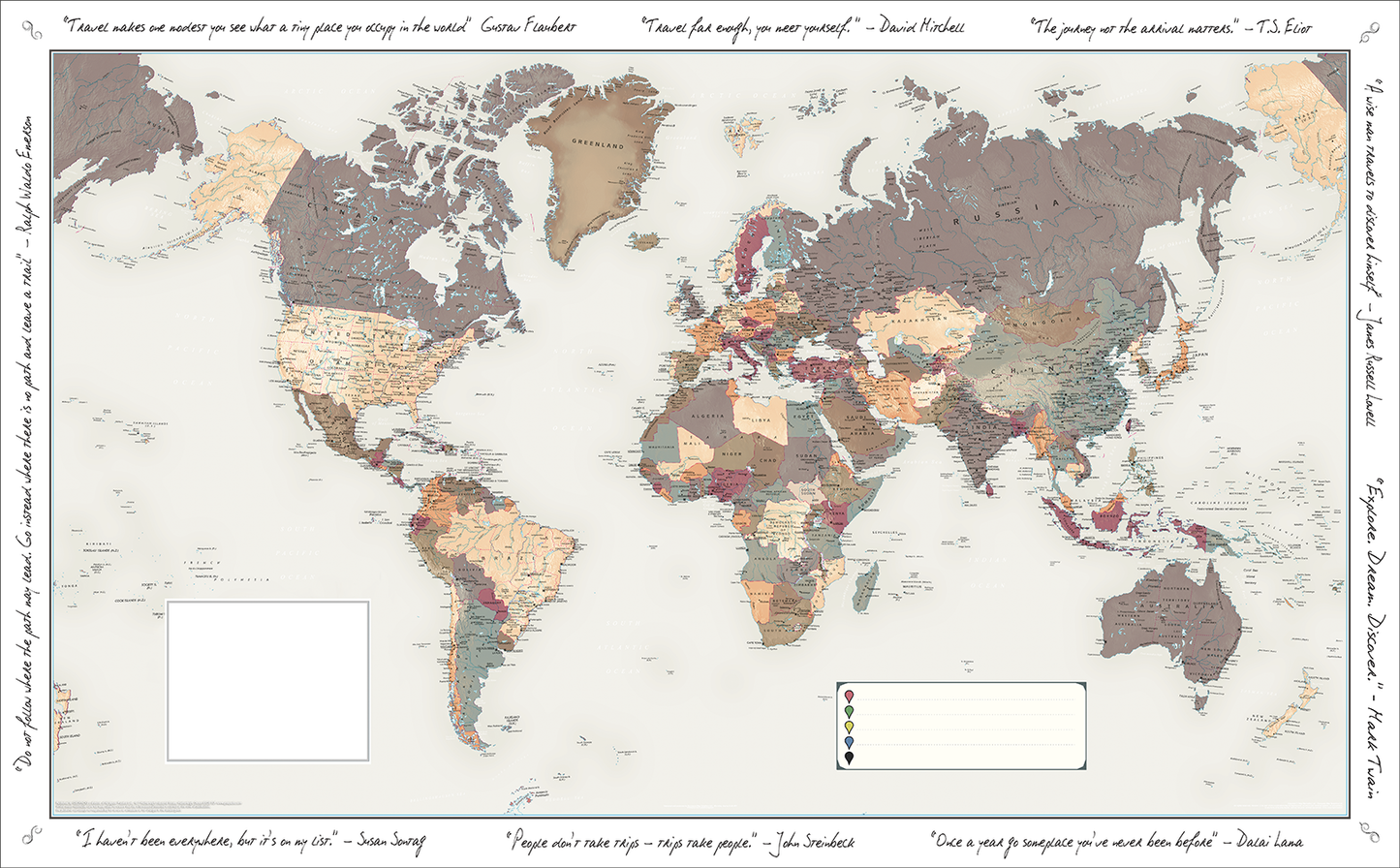 Personalised World Traveller Map