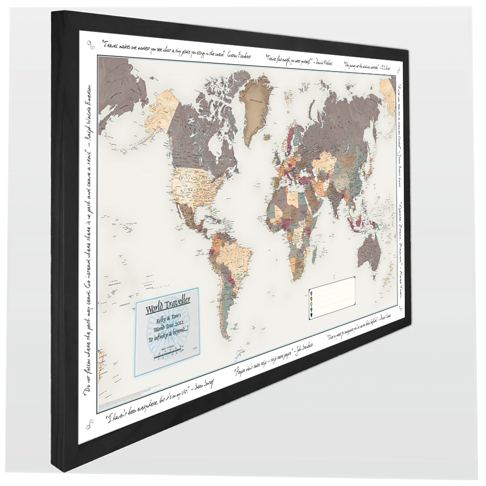 Personalised World Traveller Map