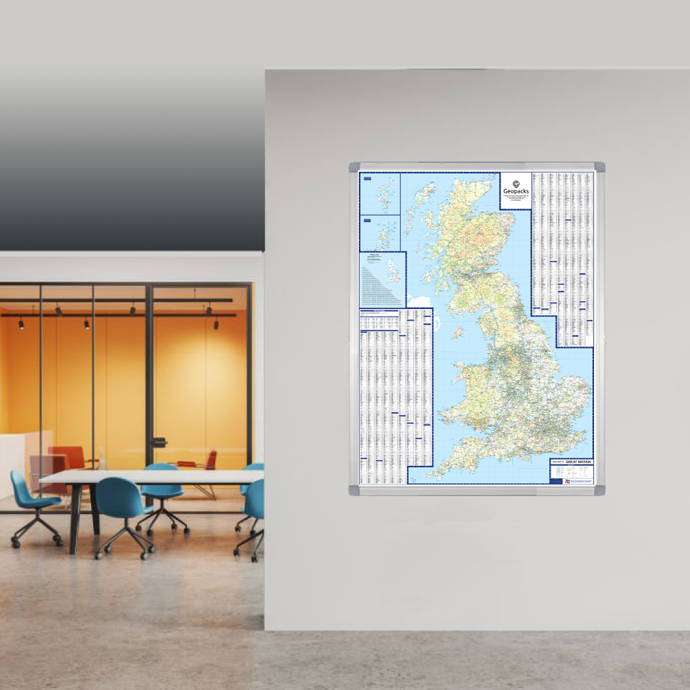 Supersize A to Z British Isles Motoring Wall Map