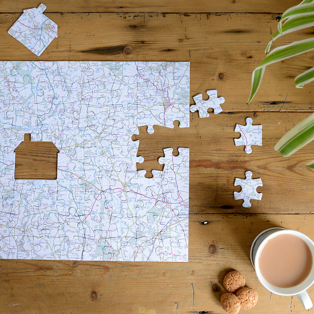 Personalised Topographical 100 Piece Map Jigsaw Puzzle