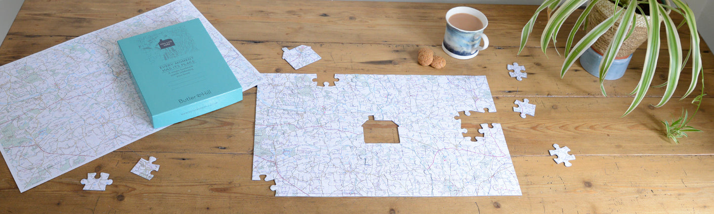 Personalised Topographical 100 Piece Map Jigsaw Puzzle