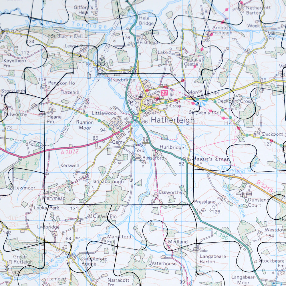 Personalised Topographical 100 Piece Map Jigsaw Puzzle