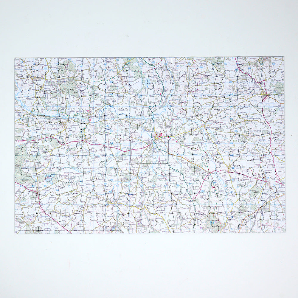 Personalised Topographical 100 Piece Map Jigsaw Puzzle