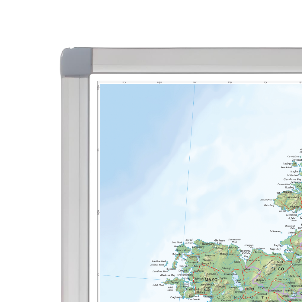 Physical Map of Ireland Wall Map