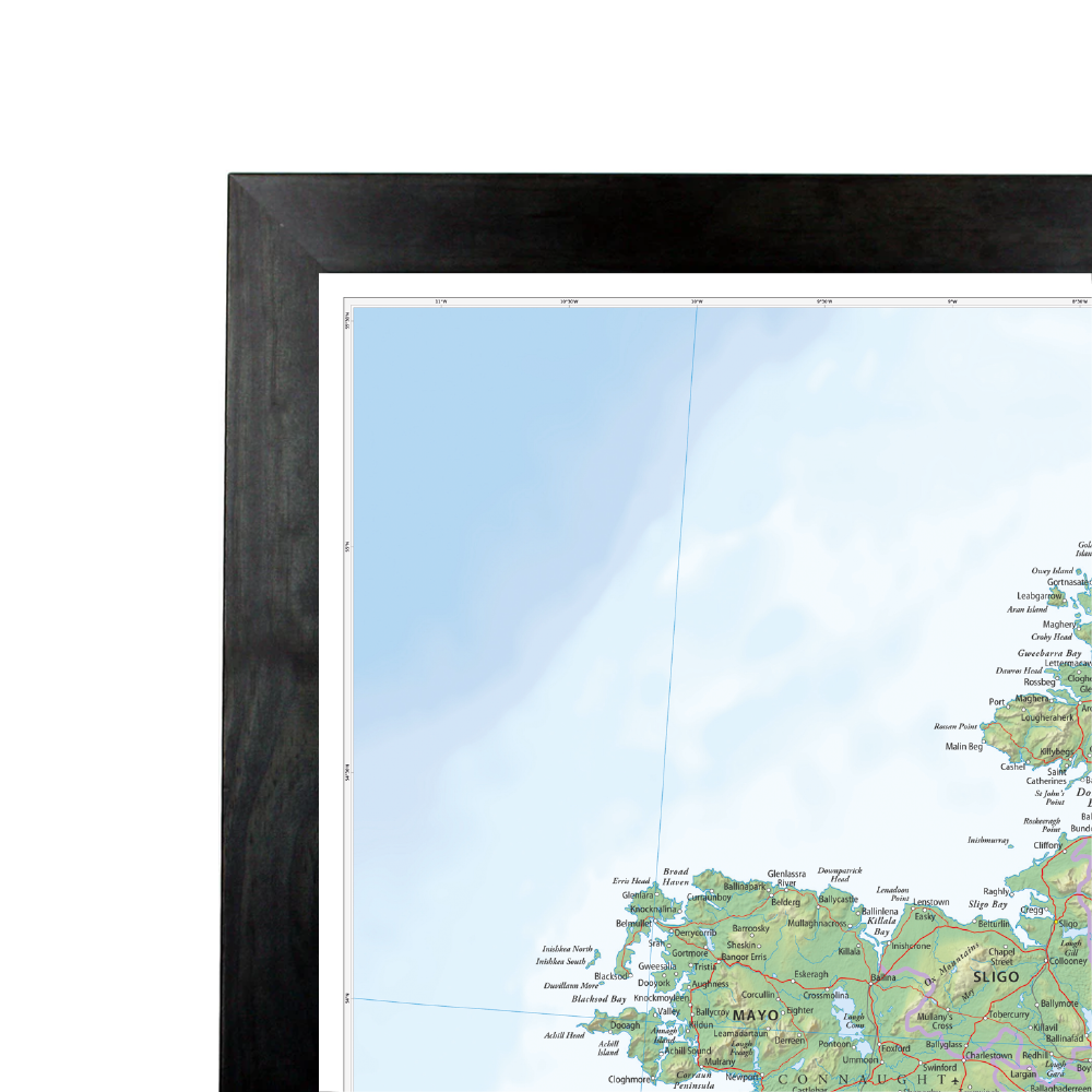 Physical Map of Ireland Wall Map