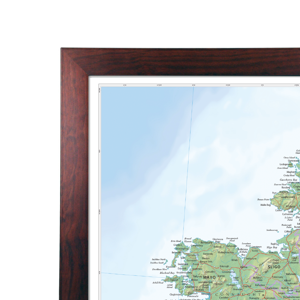 Physical Map of Ireland Wall Map