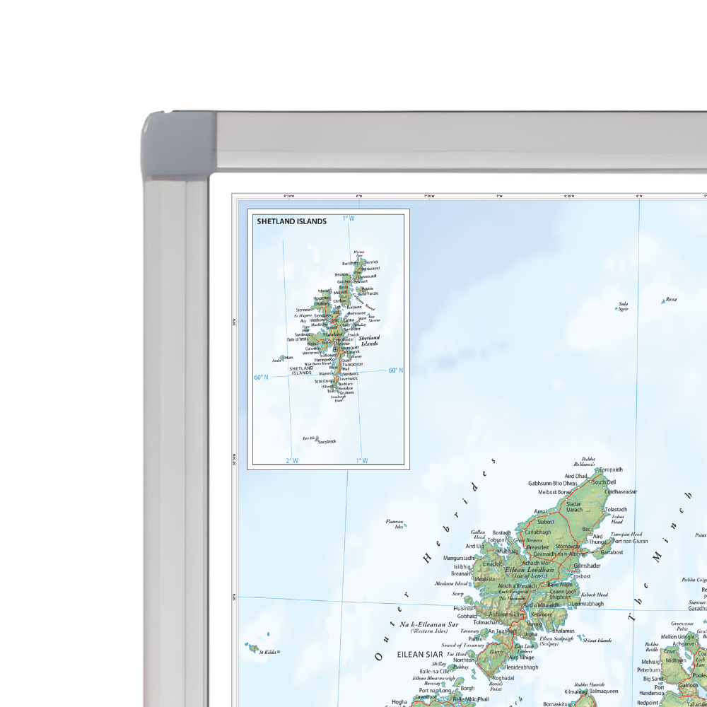 Physical Map of Scotland Wall Map