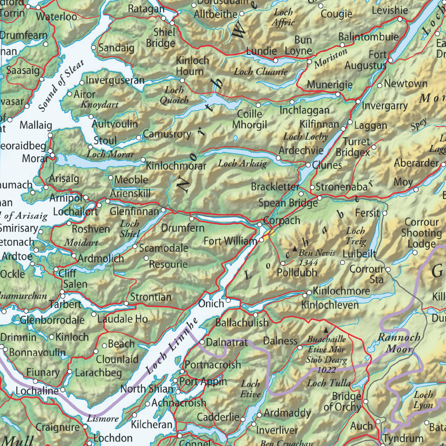 Physical Map of Scotland Wall Map