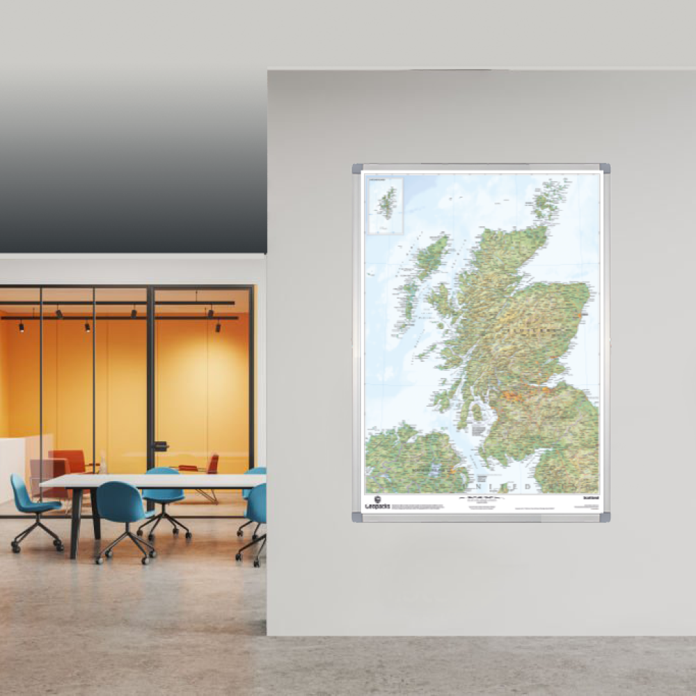 Physical Map of Scotland Wall Map