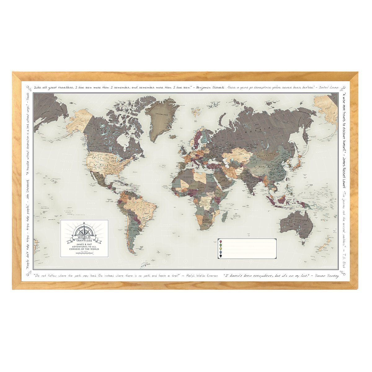 World Traveller Wall Map