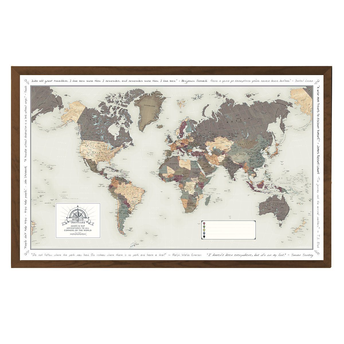 World Traveller Wall Map