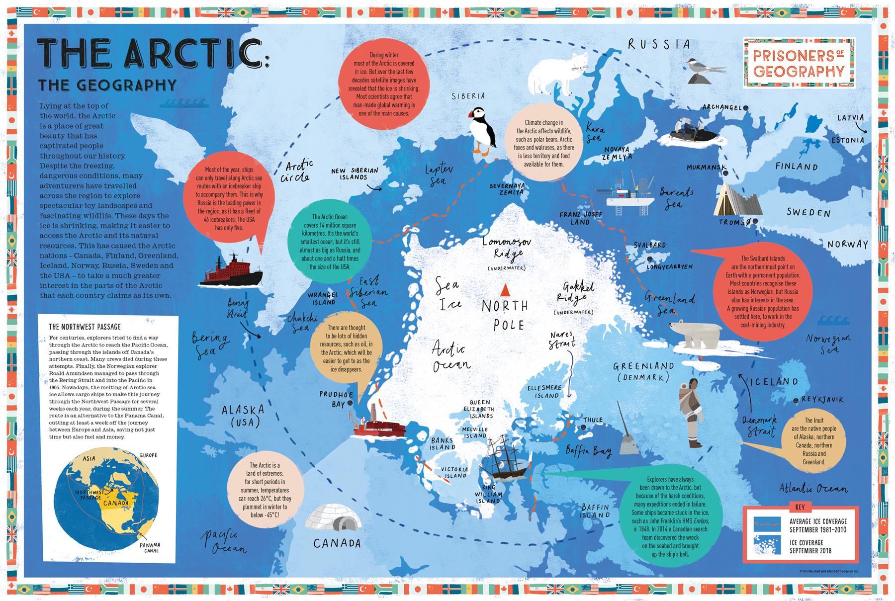 Arctic Educational Wall Map - Prisoners of Geography – Geopacks