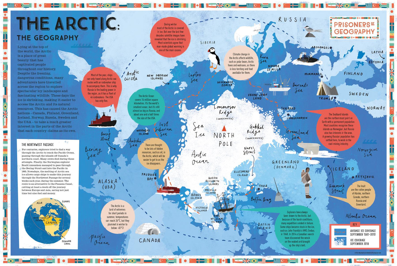 Arctic Educational Wall Map Prisoners Of Geography Geopacks 0277