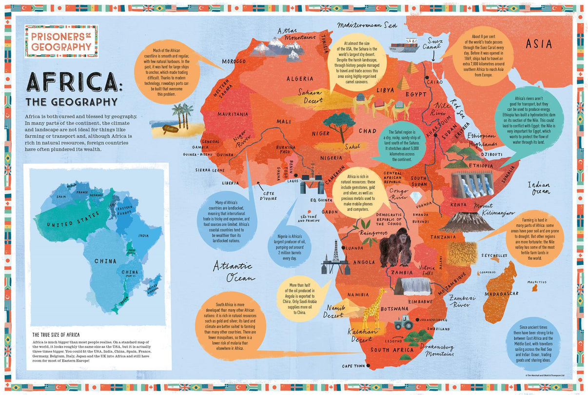 Africa Educational Wall Map Prisoners Of Geography Geopacks 6378