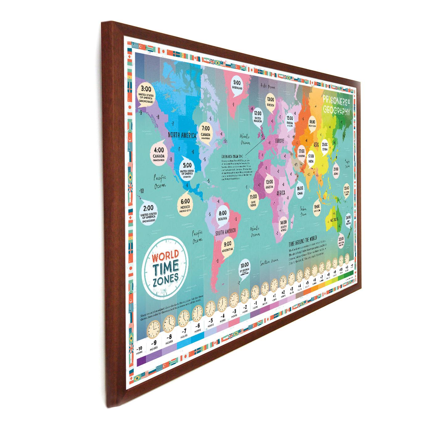 World Time Zones Educational Wall Map Prisoners Of Geography Geopacks 2393