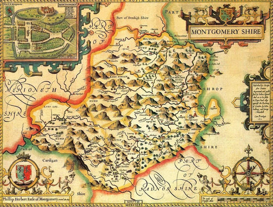 Montgomeryshire Historical Map 1000 Piece Jigsaw Puzzle (1610) - All Jigsaw Puzzles UK
 - 1