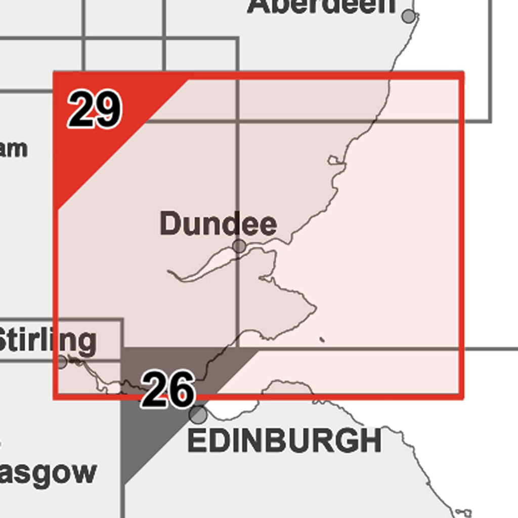 Wall Maps - Angus, Tayside And Fife Postcode Wall Map - Sector Map 29