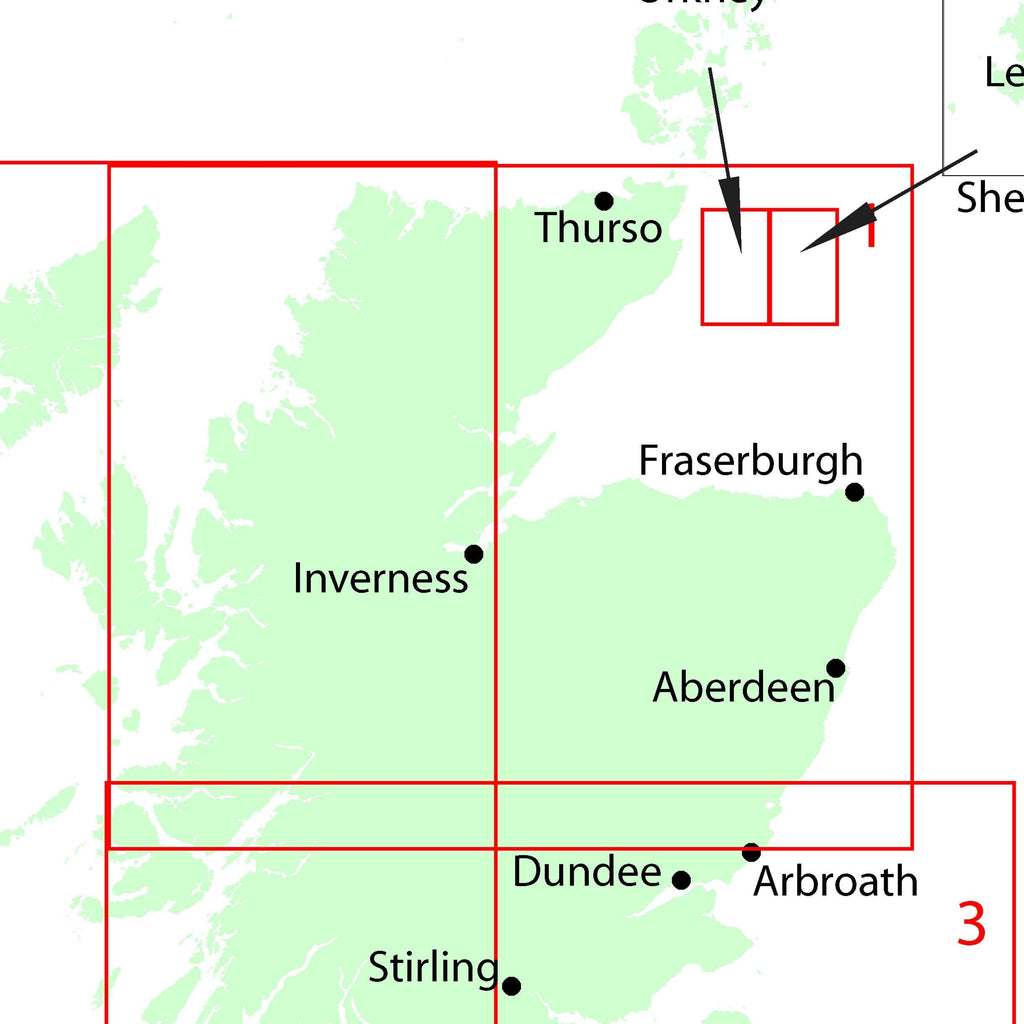 Wall Maps - Northern Scotland, Orkney And Shetland Regional Road Map 