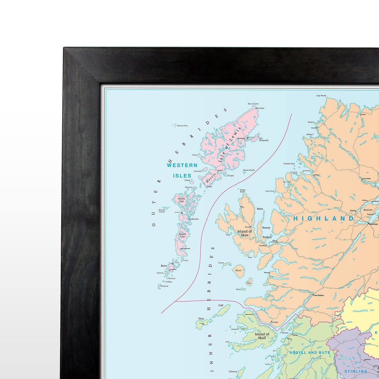 Wall Maps - Northern Scotland, Orkney And Shetland Regional Road Map - Wall Map 1