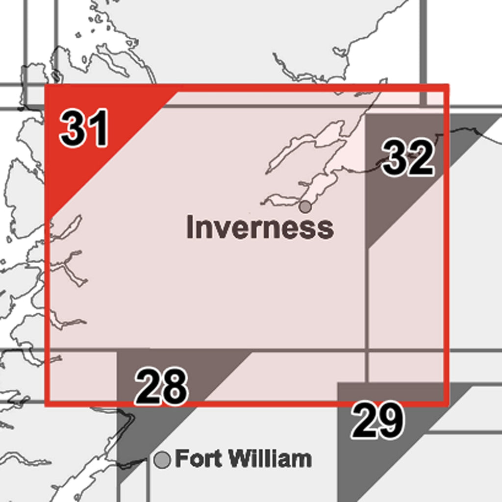 Wall Maps - Scottish Highlands (Central) Postcode Wall Map - Sector Map 31