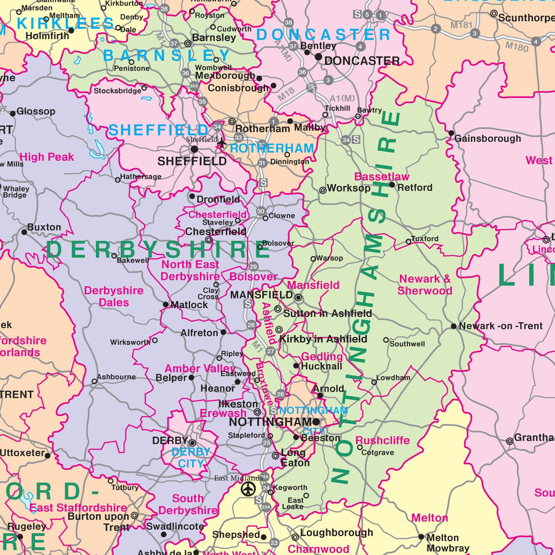 Uk Counties Wall Map - Image to u