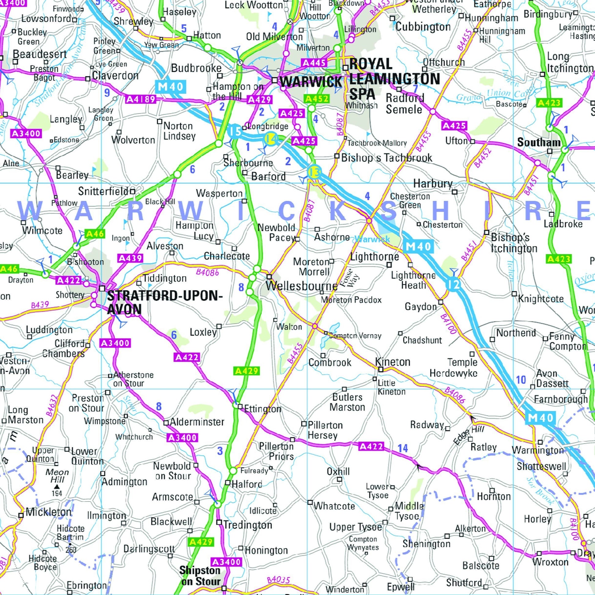 Wall Maps - Wales And West Midlands Regional Road Map - Wall Map 6