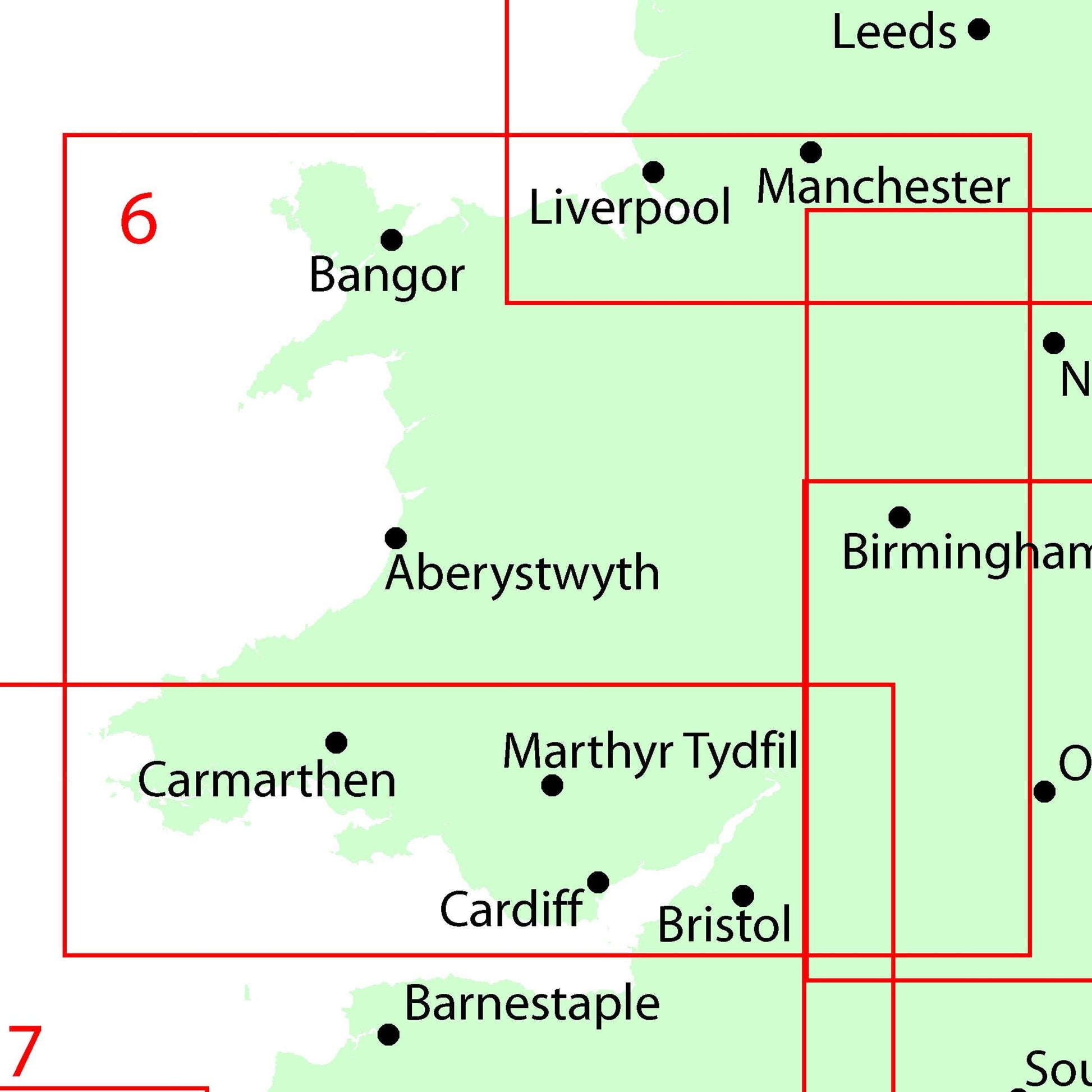 Wall Maps - Wales And West Midlands Regional Road Map - Wall Map 6